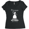 Princesses Are Born in September Yes I'm a Princess Women's Triblend Scoop T-shirt
