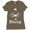 black and white Ladies Fitted T-Shirt