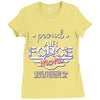 military, women's proud air force mom of her military son u Ladies Fitted T-Shirt