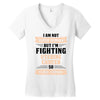 I am Not Super Woman But I'm Fighting Uterine Cancer So Close Enough Women's V-Neck T-Shirt