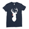 deer skull christmas Ladies Fitted T-Shirt
