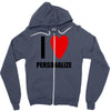 i love personalize Zipper Hoodie