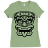 tiki mask hawaiian Ladies Fitted T-Shirt