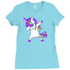 dabbing unicorn Ladies Fitted T-Shirt