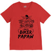 You Cant Scare Me I am Biker Papaw V-Neck Tee