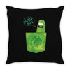 Pocket Pickle Rick Throw Pillow