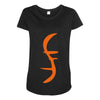 helix of heroes funny retro sci fi superhero symbol cool logo Maternity Scoop Neck T-shirt