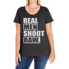 real men shoot raw Ladies Curvy T-Shirt