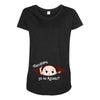 August Peeking Out Baby Boy in Spanish Maternity Scoop Neck T-shirt