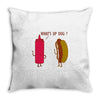 what up dog ketchup hot dog Throw Pillow