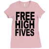 free high fives t shirt x large funny humor geek awesome highfive cool Ladies Fitted T-Shirt