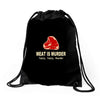meat is murder tasty tasty murder Drawstring Bags