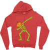 pumpkin skeleton dabbing Zipper Hoodie