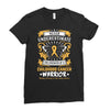 Never Underestimate The Strength Of A Childhood Cancer Warrior Ladies Fitted T-Shirt