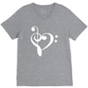 music heart rock baseball jersey V-Neck Tee