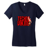 funny techno viking 3, ideal birthday present or gift Women's V-Neck T-Shirt