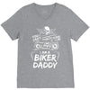 You Cant Scare Me I am Biker Daddy V-Neck Tee