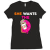 She Wants D - Dunkin Donuts Ladies Fitted T-Shirt