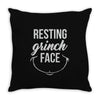 resting grinch face Throw Pillow