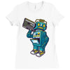 robot kicks Ladies Fitted T-Shirt