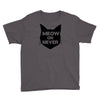 meow or never cat Youth Tee
