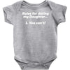 rules for dating my daughter funny Baby Onesie