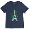 paris script eiffel tower french france V-Neck Tee