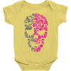 two coloured patterned skull   mens funny Baby Onesie