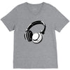 headphones black humor V-Neck Tee