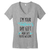 i'm your father's day gift mom says you're welcome Women's V-Neck T-Shirt