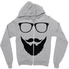 beard and glasses Zipper Hoodie