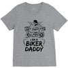 You Cant Scare Me I am Biker Daddy V-Neck Tee