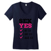 SEX YES HOT SEX SAFE SEX GREAT SEX Women's V-Neck T-Shirt