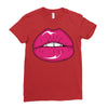 lips shiny Ladies Fitted T-Shirt