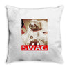 sloth astronaut swag Throw Pillow