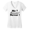 me sarcastic never Women's V-Neck T-Shirt