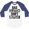 gas clutch shift repeat 3/4 Sleeve Shirt