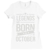 legends are born in october Ladies Fitted T-Shirt
