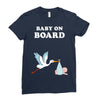 Baby On Board with Stork Ladies Fitted T-Shirt
