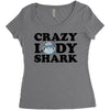 crazy lady shark Women's Triblend Scoop T-shirt