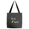 be a hero logo white Tote Bags