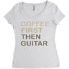coffee then guitar Women's Triblend Scoop T-shirt