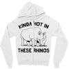 kinda hot in these rhinos Zipper Hoodie