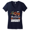 Halloween Kings Are Born In January Women's V-Neck T-Shirt