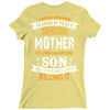 Super Cool Mother Of A Freaking Awesome Son Ladies Fitted T-Shirt