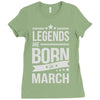 legends are born in march Ladies Fitted T-Shirt