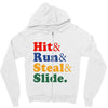 Hit Run Steal  Slide Zipper Hoodie