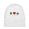 peace love coffee (2) Baby Beanies
