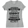 Super Cool Grammy Of A Freaking Awesome Granddaughter Ladies Fitted T-Shirt