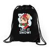 let it snow Drawstring Bags